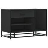 vidaXL Schoenenbank 80x40x53,5 cm bewerkt hout en metaal zwart