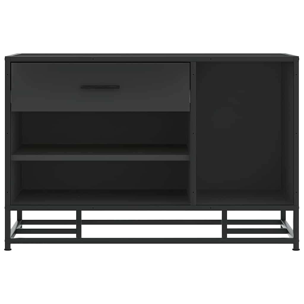 vidaXL Schoenenbank 80x40x53,5 cm bewerkt hout en metaal zwart