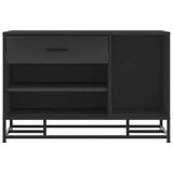 vidaXL Schoenenbank 80x40x53,5 cm bewerkt hout en metaal zwart