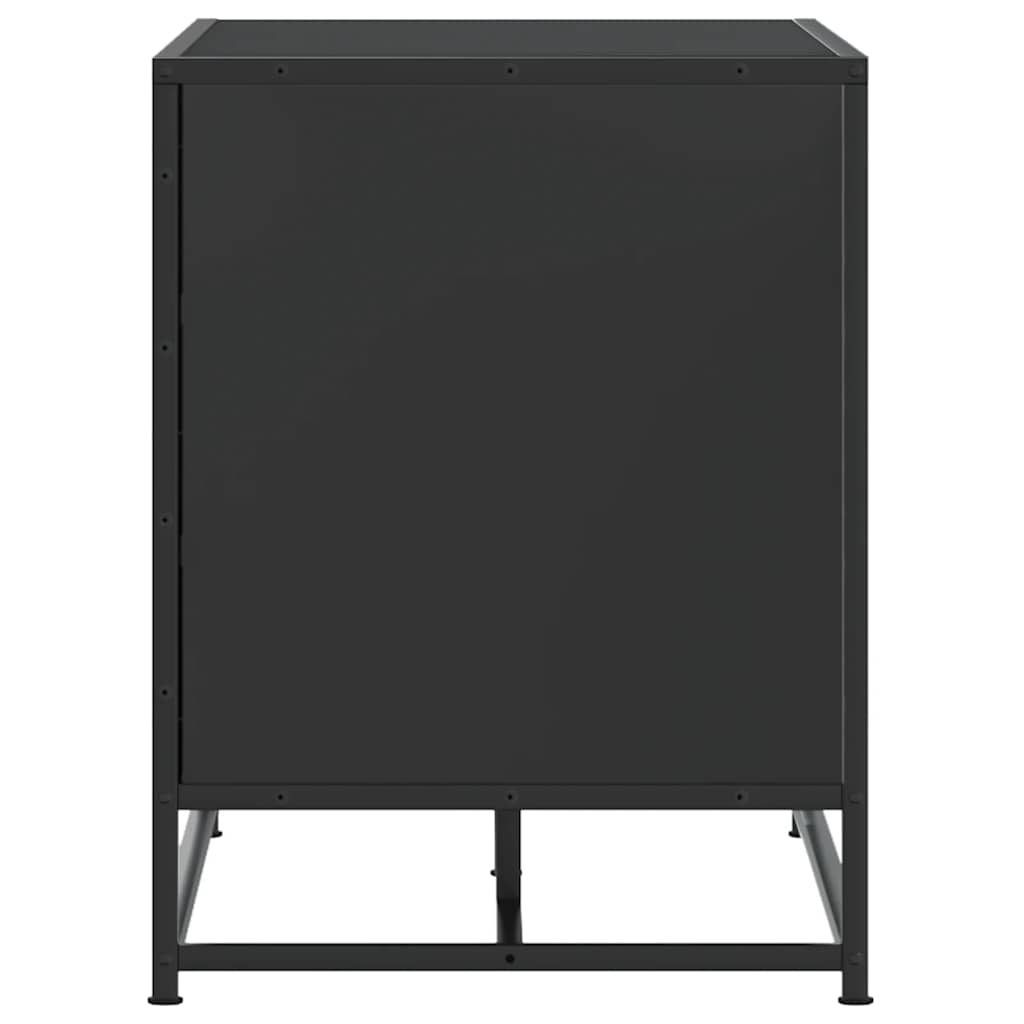 vidaXL Schoenenbank 80x40x53,5 cm bewerkt hout en metaal zwart