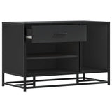 vidaXL Schoenenbank 80x40x53,5 cm bewerkt hout en metaal zwart