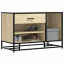 vidaXL Schoenenbank 80x40x53,5 cm bewerkt hout en metaal zwart
