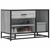 vidaXL Schoenenbank 80x40x53,5 cm bewerkt hout en metaal zwart