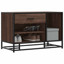 vidaXL Schoenenbank 80x40x53,5 cm bewerkt hout en metaal zwart