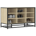 vidaXL Schoenenbank 84x40x53,5 cm bewerkt hout en metaal zwart