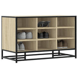 vidaXL Schoenenbank 84x40x53,5 cm bewerkt hout en metaal zwart
