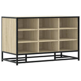vidaXL Schoenenbank 84x40x53,5 cm bewerkt hout en metaal zwart