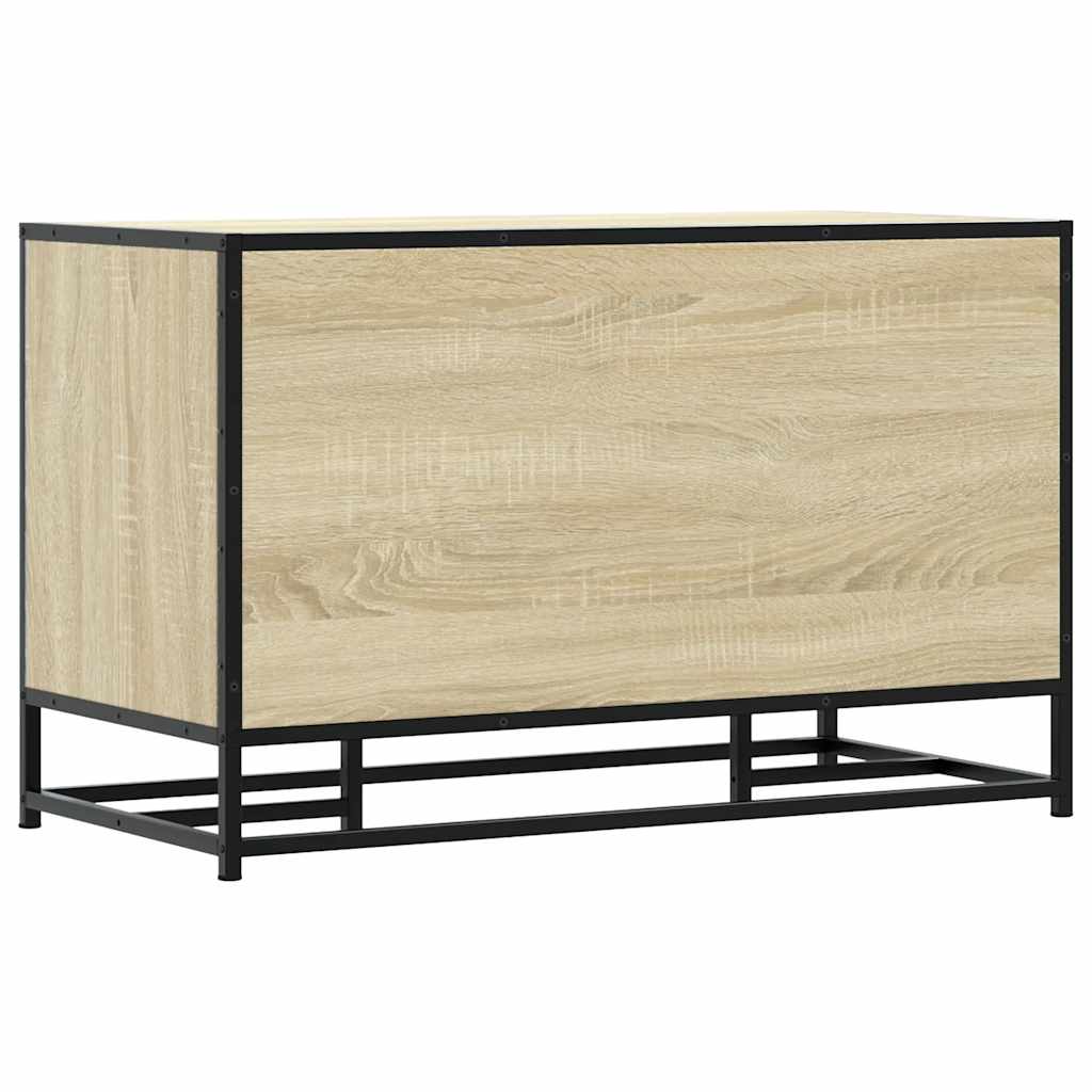 vidaXL Schoenenbank 84x40x53,5 cm bewerkt hout en metaal zwart