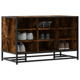 vidaXL Schoenenbank 84x40x53,5 cm bewerkt hout en metaal zwart