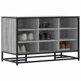 vidaXL Schoenenbank 84x40x53,5 cm bewerkt hout en metaal zwart