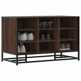 vidaXL Schoenenbank 84x40x53,5 cm bewerkt hout en metaal zwart