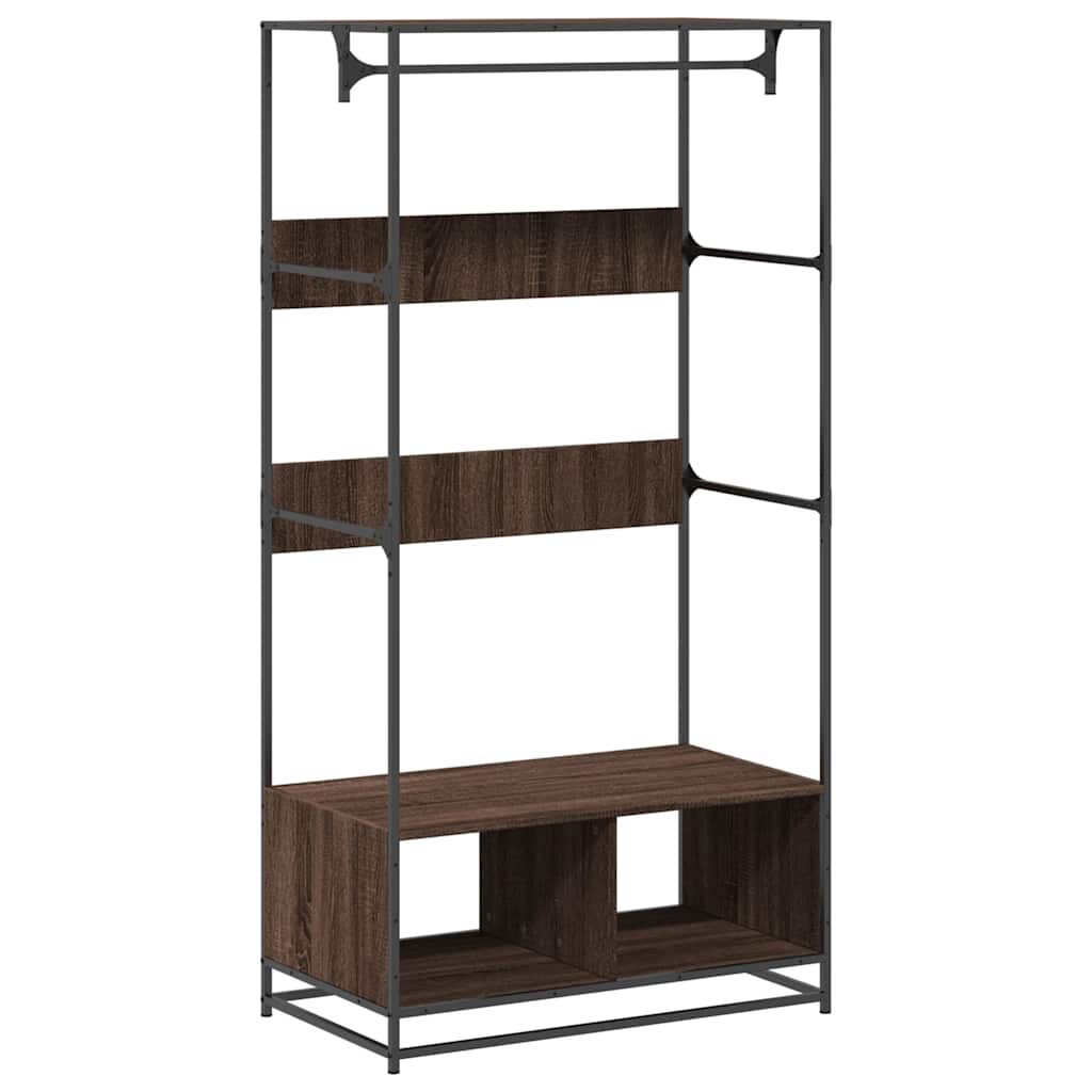 vidaXL Kledingkast 90x50x180 cm bewerkt hout zwart
