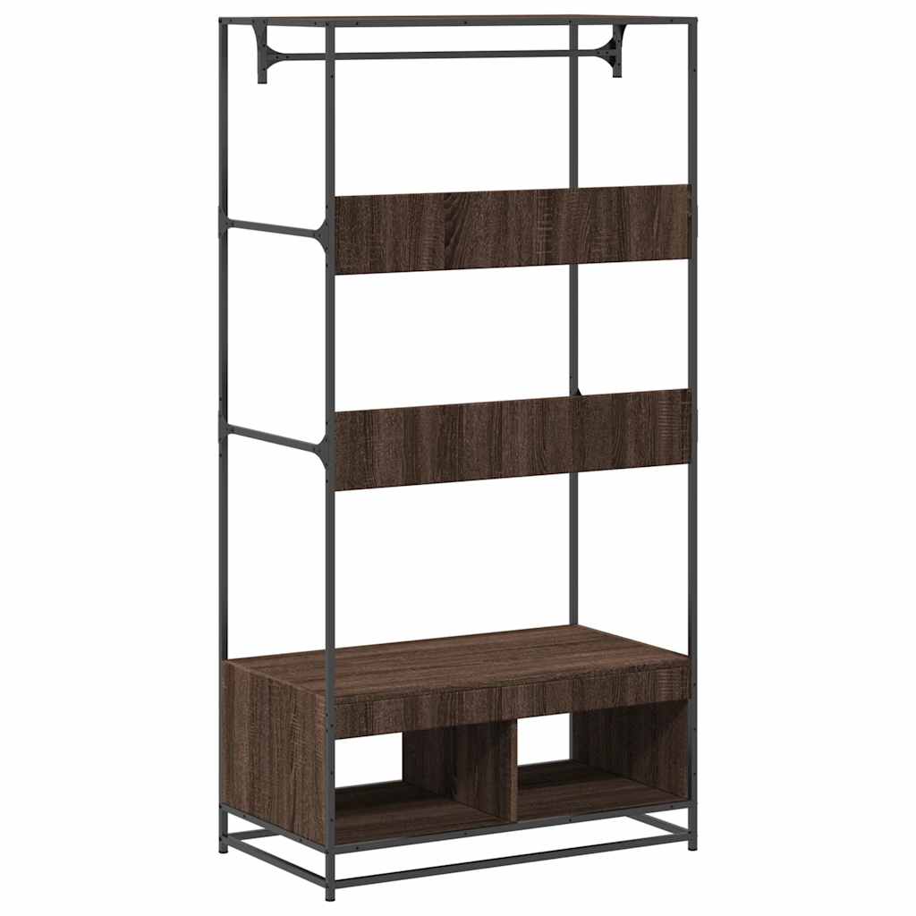 vidaXL Kledingkast 90x50x180 cm bewerkt hout zwart