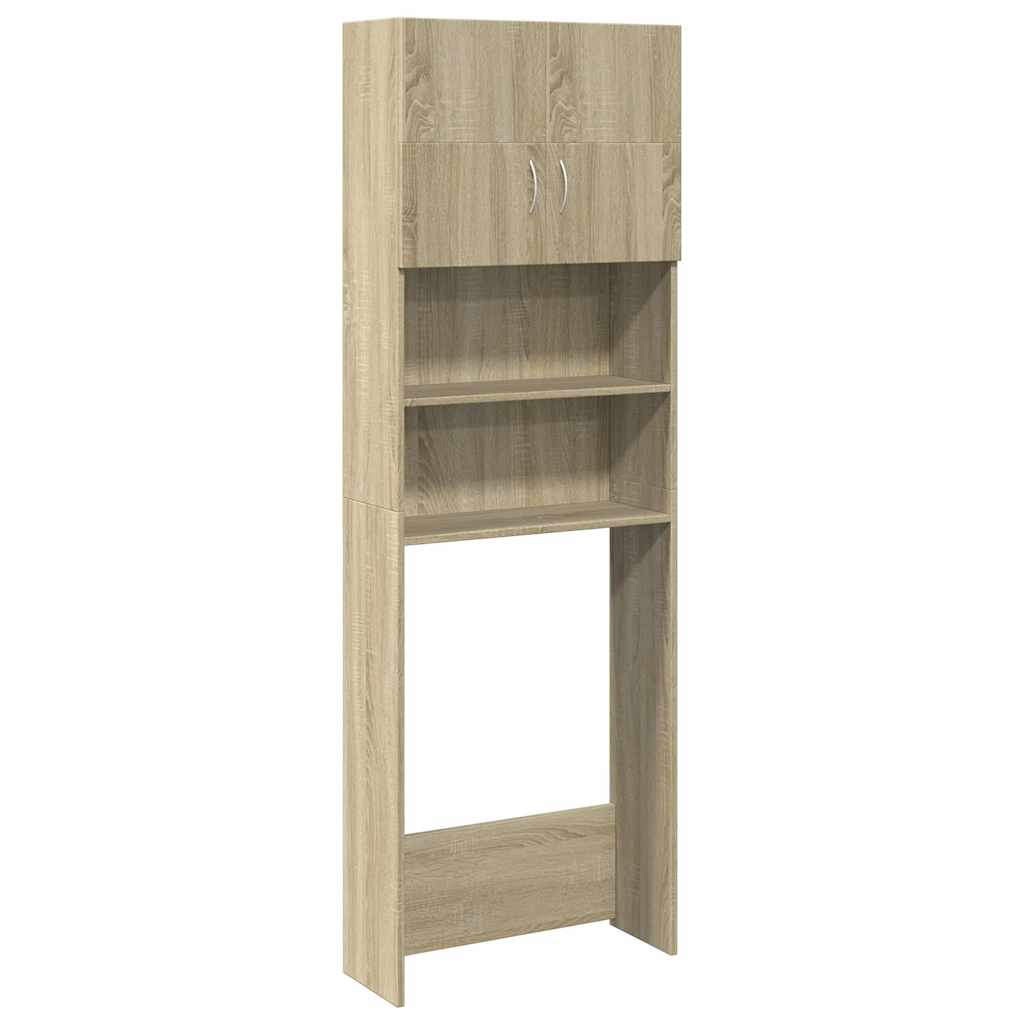 vidaXL Wasmachinekast 64x25,5x190 cm bewerkt hout wit