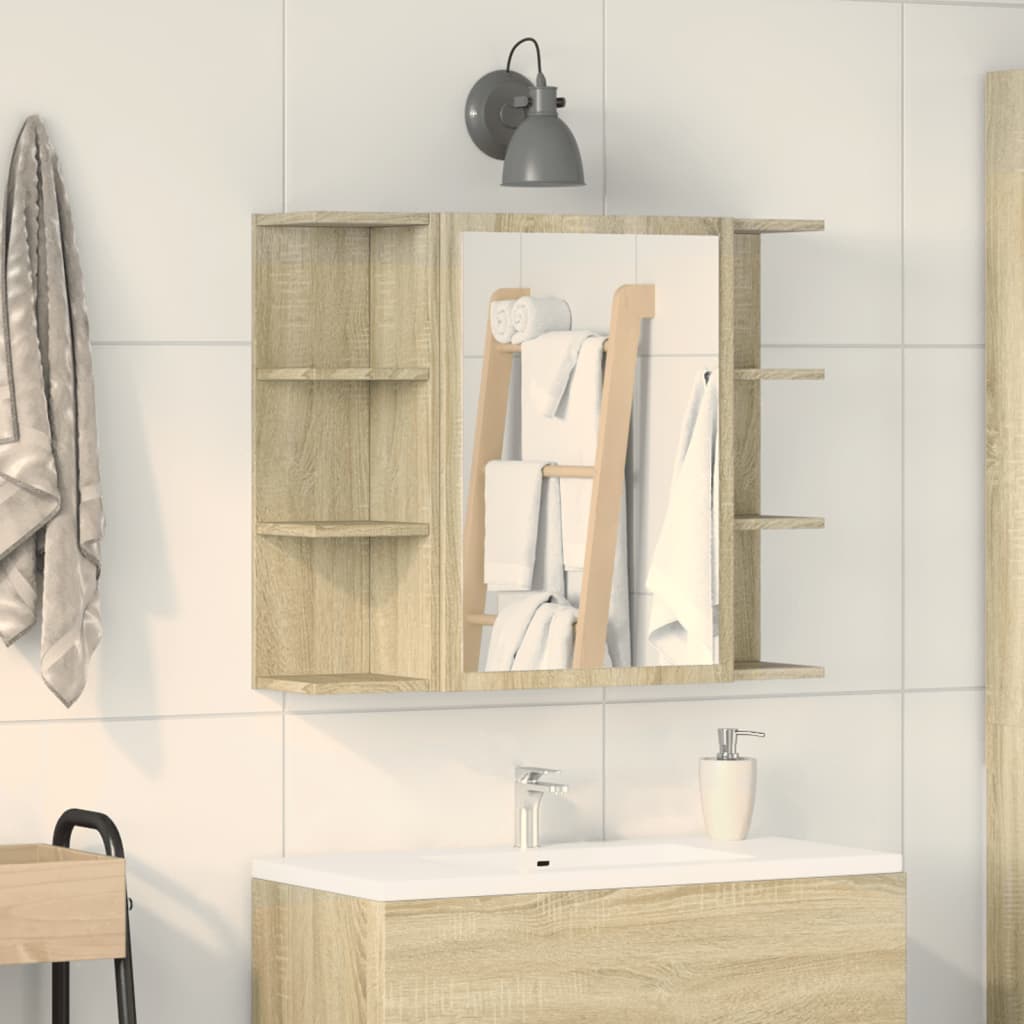 vidaXL Badkamerspiegelkast 80x20,5x64 cm bewerkt hout wit