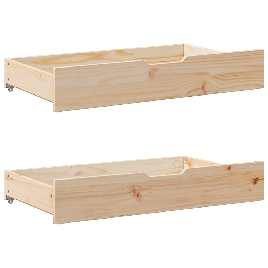 vidaXL Under-bed drawers 2 pcs with wheels 95x55x17 cm solid pine wood