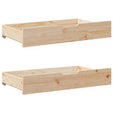 vidaXL Under-bed drawers 2 pcs with wheels 95x55x17 cm solid pine wood