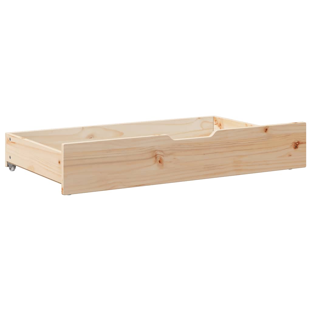 vidaXL Under-bed drawers 2 pcs with wheels 95x55x17 cm solid pine wood
