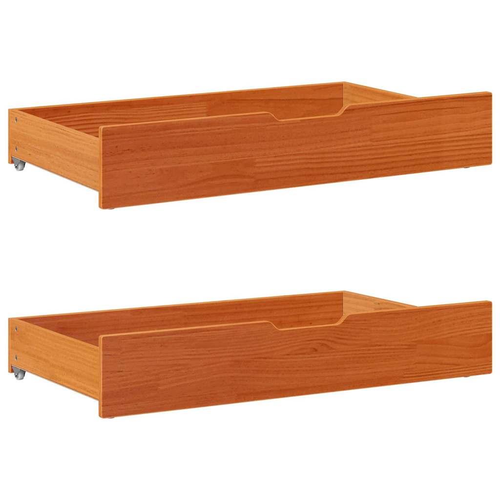 vidaXL Under-bed drawers 2 pcs with wheels 95x55x17 cm solid pine wood