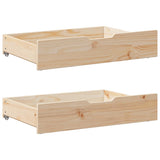 vidaXL Under-bed drawers 2 pcs with wheels 95x55x17 cm solid pine wood