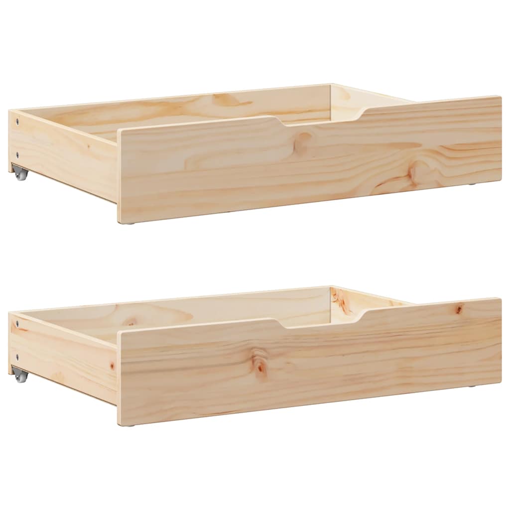 vidaXL Under-bed drawers 2 pcs with wheels 95x55x17 cm solid pine wood