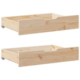 vidaXL Under-bed drawers 2 pcs with wheels 95x55x17 cm solid pine wood