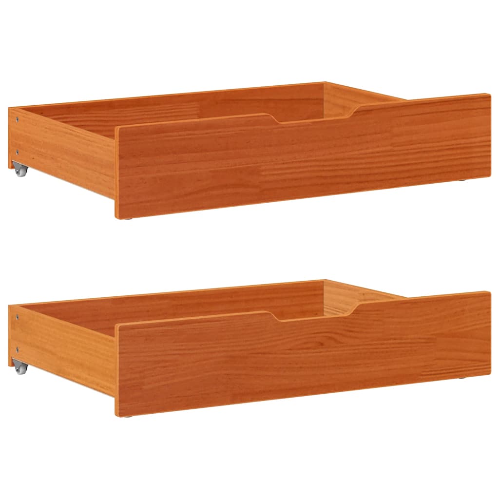 vidaXL Under-bed drawers 2 pcs with wheels 95x55x17 cm solid pine wood