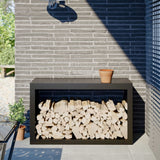 vidaXL Haardhoutrek 100x40x100 cm staal zwart