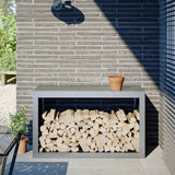 vidaXL Haardhoutrek 100x40x100 cm staal zwart