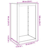 vidaXL Haardhoutrek 100x40x100 cm staal zwart