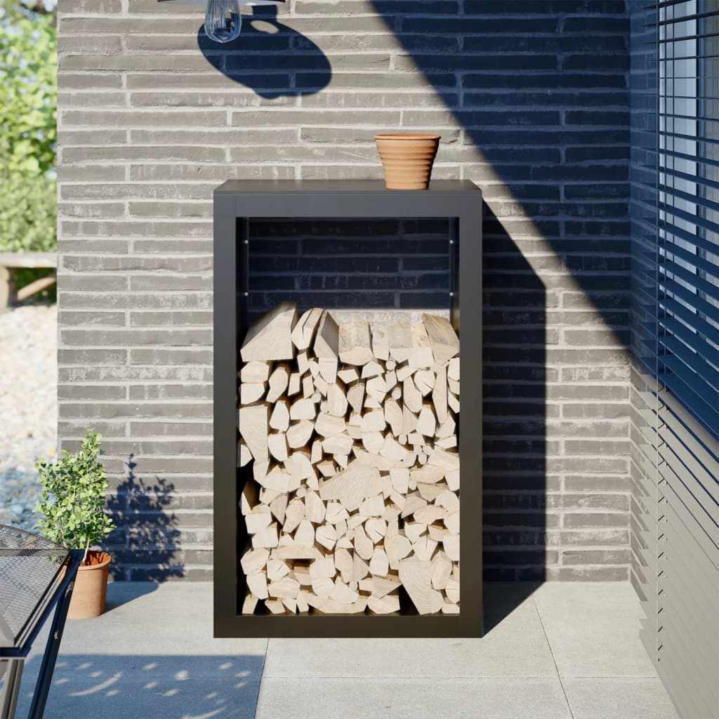 vidaXL Haardhoutrek 100x40x100 cm staal zwart
