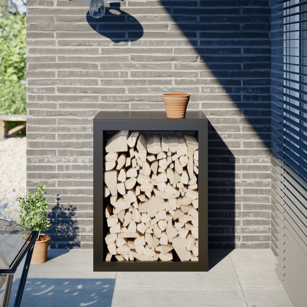 vidaXL Haardhoutrek 100x40x100 cm staal zwart
