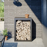 vidaXL Haardhoutrek 100x40x100 cm staal zwart