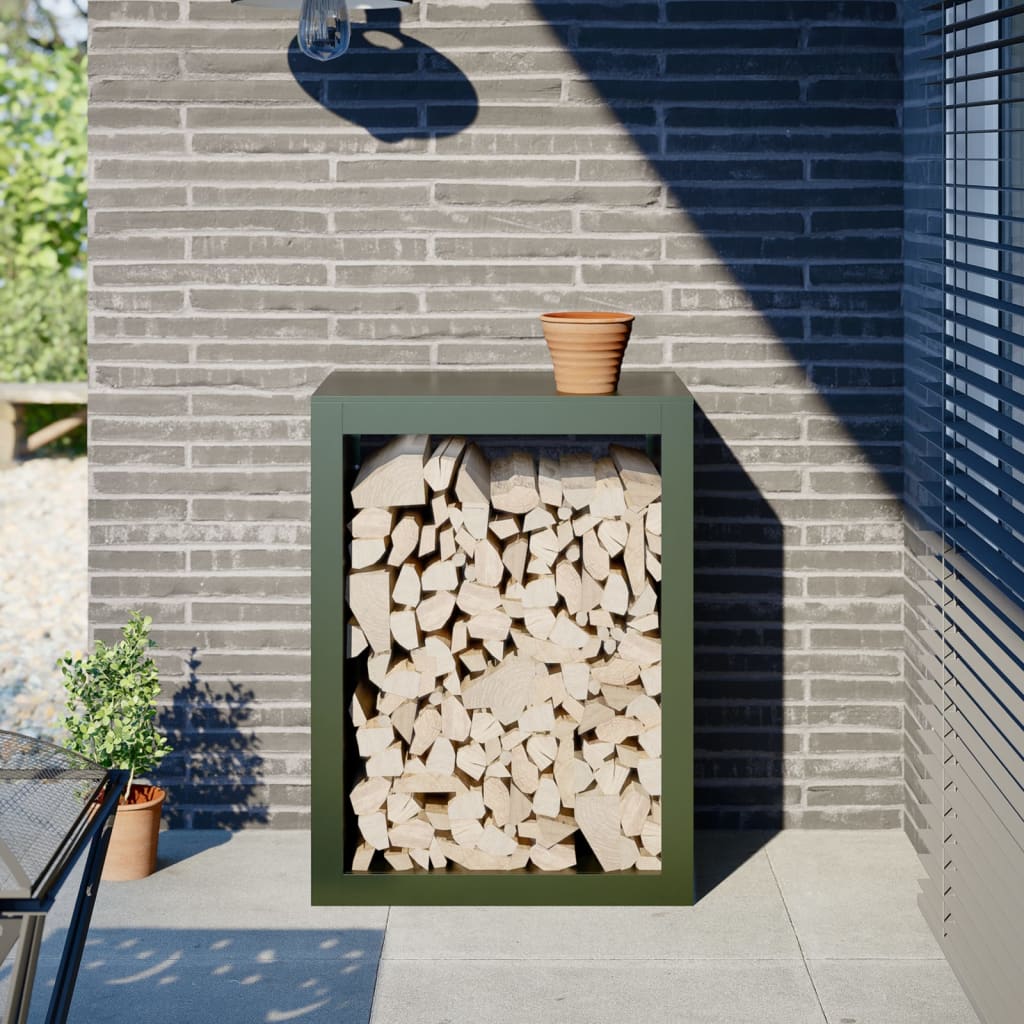 vidaXL Haardhoutrek 100x40x100 cm staal zwart