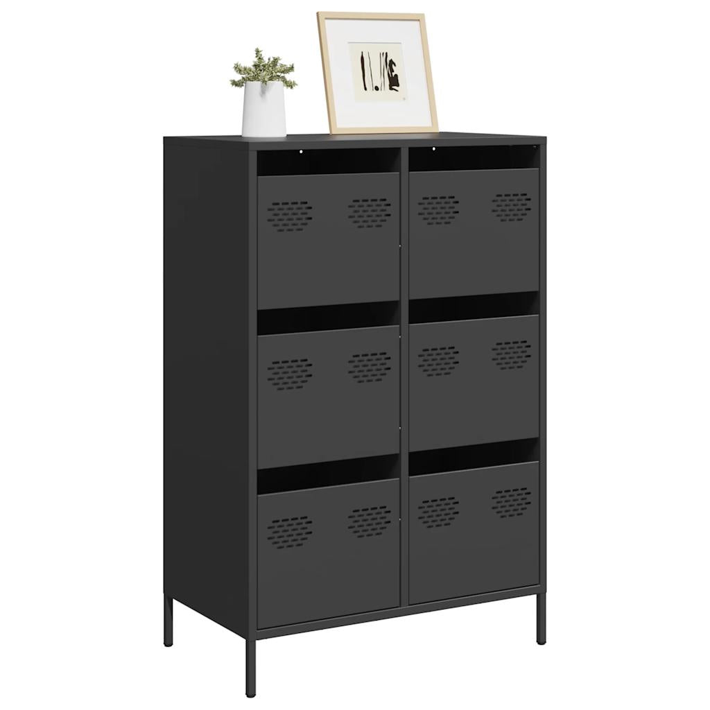 vidaXL Hoge kast 68x39x101,5 cm staal zwart