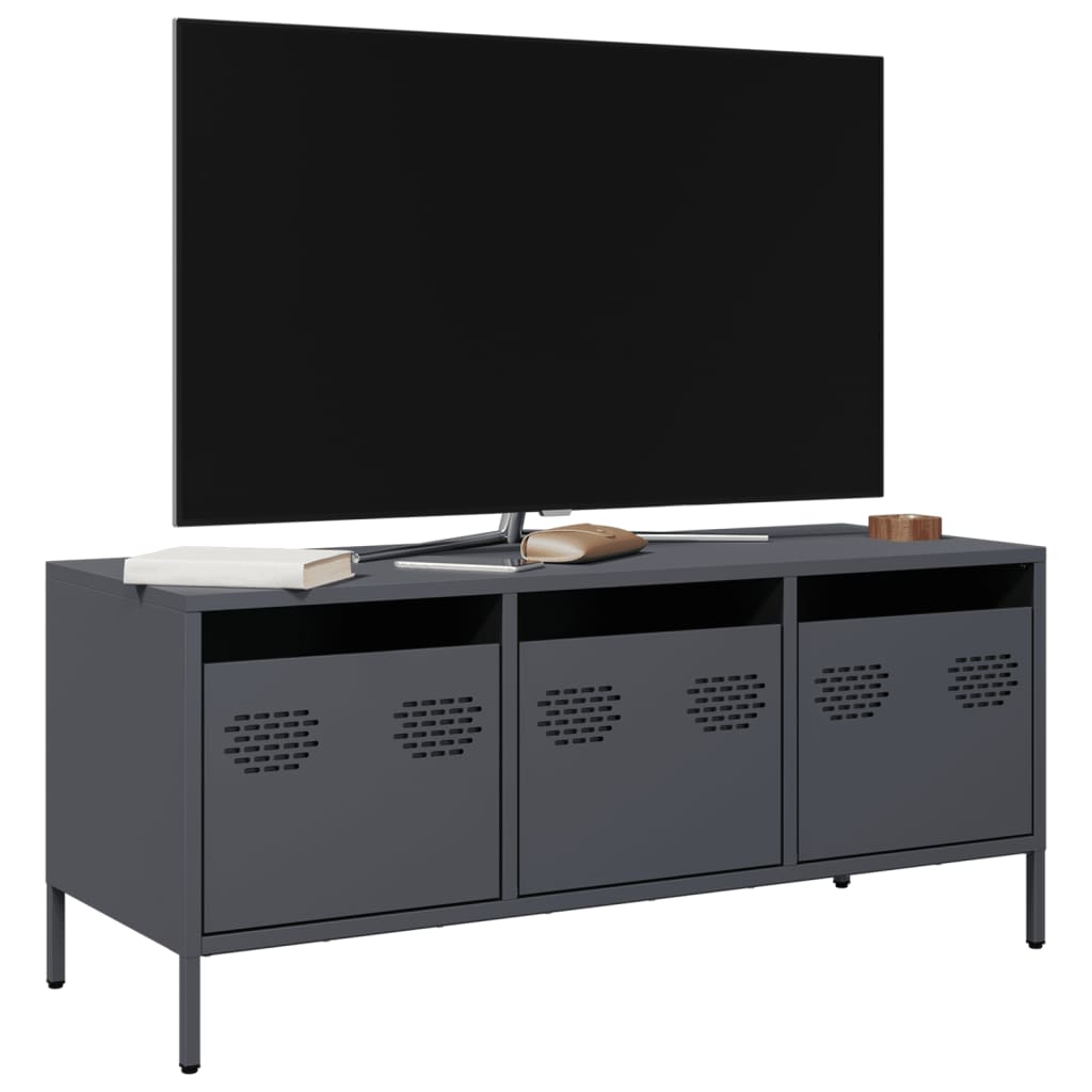 vidaXL TV Cabinet 101.5x39x43.5 cm Cold Rolled Steel Black