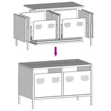 vidaXL TV Cabinet 101.5x39x43.5 cm Cold Rolled Steel Black