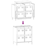 vidaXL Dressoir 68x39x73,5 cm koudgewalst staal zwart