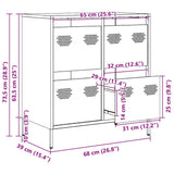 vidaXL Dressoir 68x39x73,5 cm koudgewalst staal zwart