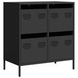vidaXL Dressoir 68x39x73,5 cm koudgewalst staal zwart