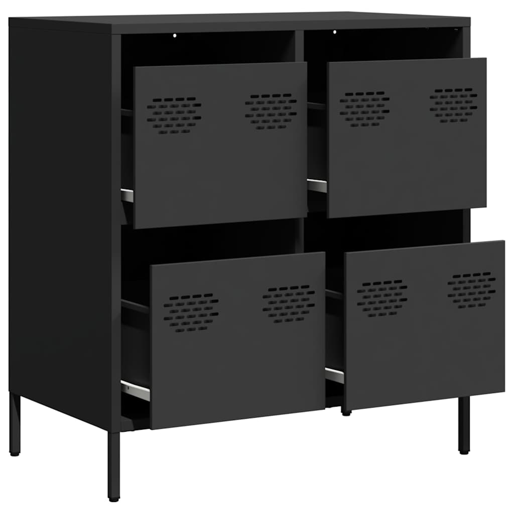 vidaXL Dressoir 68x39x73,5 cm koudgewalst staal zwart