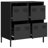 vidaXL Dressoir 68x39x73,5 cm koudgewalst staal zwart