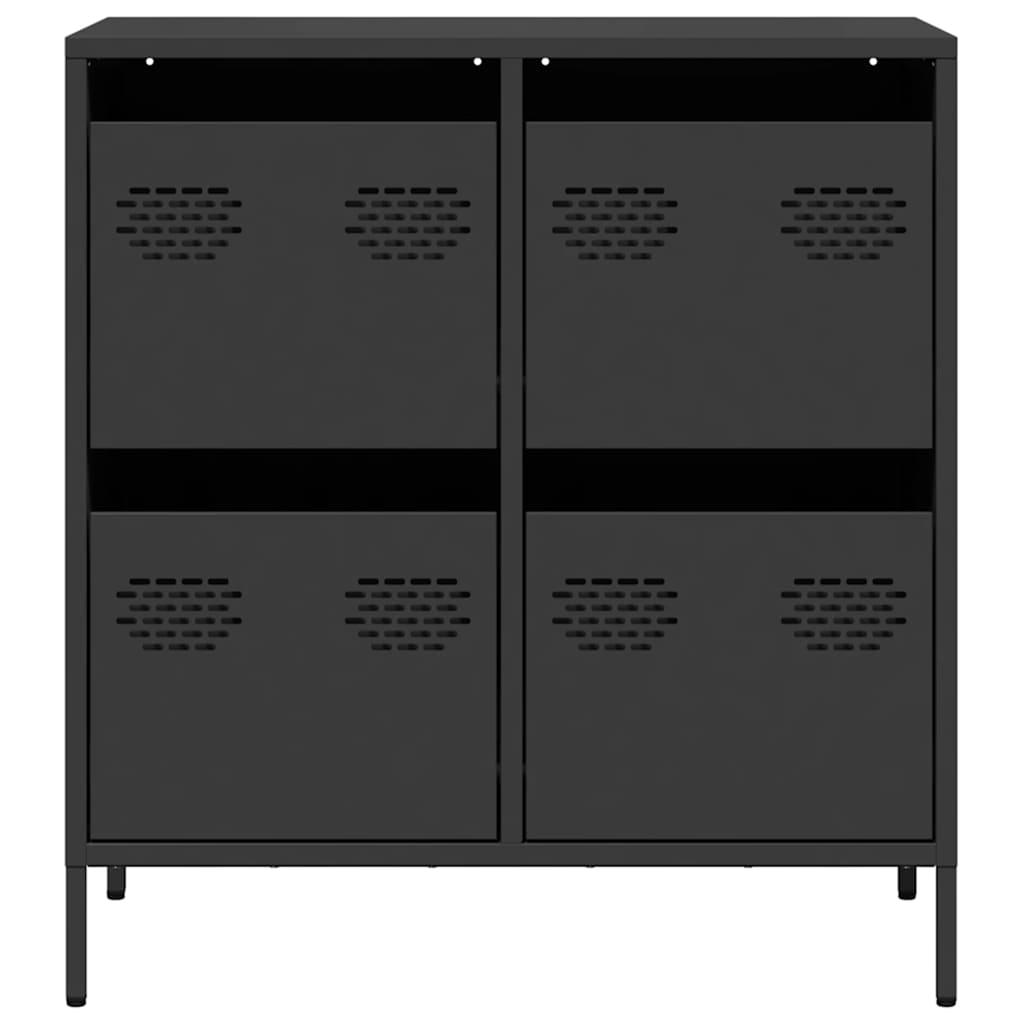 vidaXL Dressoir 68x39x73,5 cm koudgewalst staal zwart