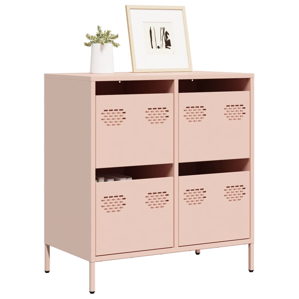 vidaXL Dressoir 68x39x73,5 cm koudgewalst staal zwart