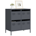 vidaXL Dressoir 68x39x73,5 cm koudgewalst staal zwart