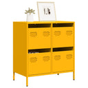 vidaXL Dressoir 68x39x73,5 cm koudgewalst staal zwart