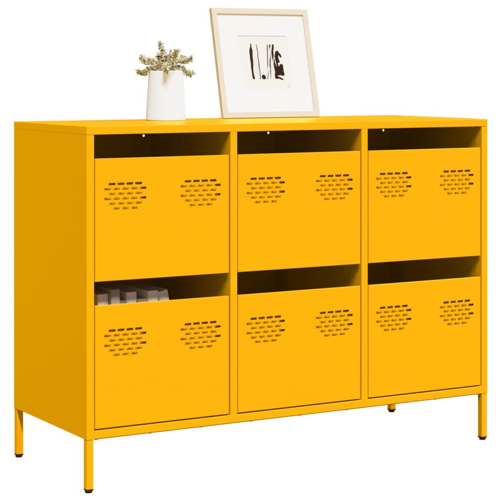vidaXL Dressoir 68x39x73,5 cm koudgewalst staal zwart
