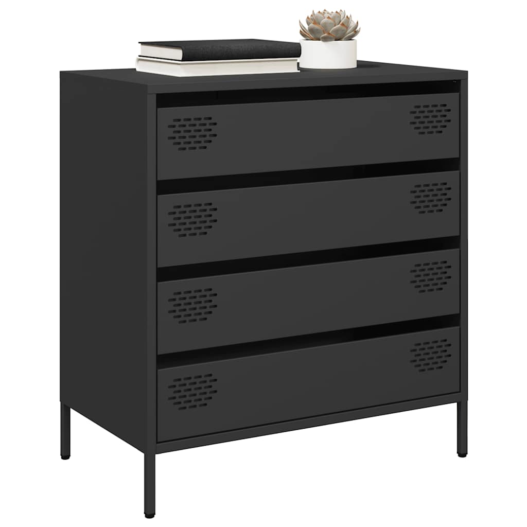 vidaXL Sideboard 68x39x73.5 cm cold-rolled steel black