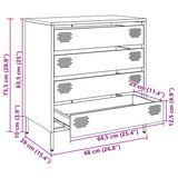 vidaXL Sideboard 68x39x73.5 cm cold-rolled steel black