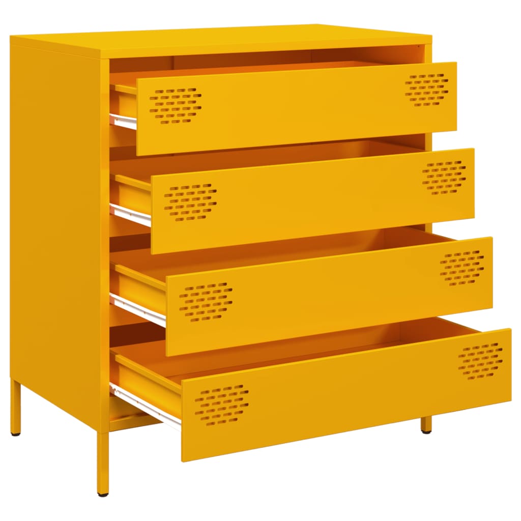 vidaXL Sideboard 68x39x73.5 cm cold-rolled steel black